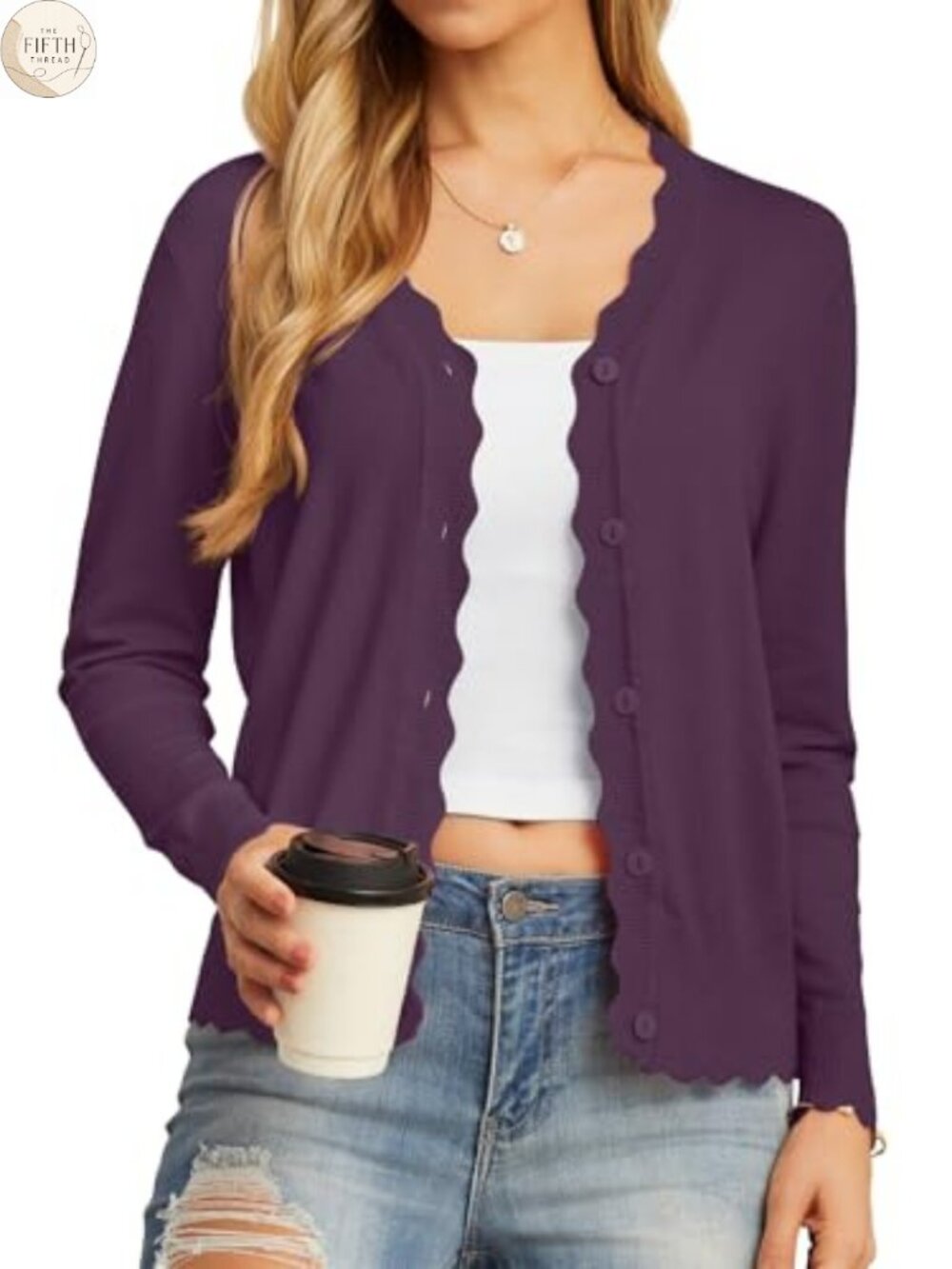 Lightweight Button Down Cardigan Long Sleeve V-Neck Knit Shrug